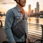 stratos borsttas man draagt grijze tas aan waterkant www.middo.nl