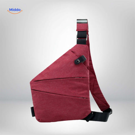 stratos borsttas rood verstelbare en lichtgewicht slingtas www.middo.nl