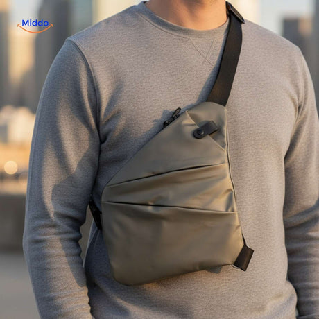 stratos borsttas unisex slingbag groen stadswandeling www.middo.nl