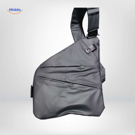 stratos borsttas unisex slingbag zwart vooraanzicht www.middo.nl