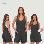 summiva jumpsuit grijs casual comfort met taillekoord en opbergzakken www.middo.nl