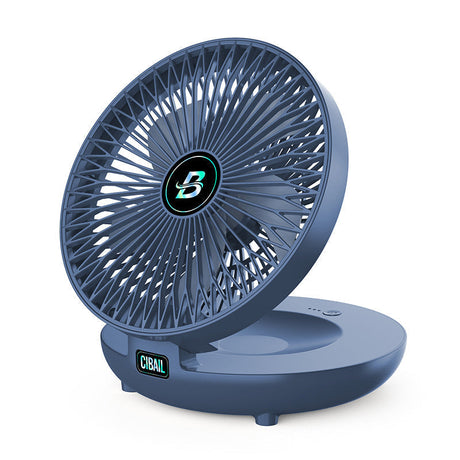 Blauwe SwiftAir™ ventilator op een witte achtergrond.