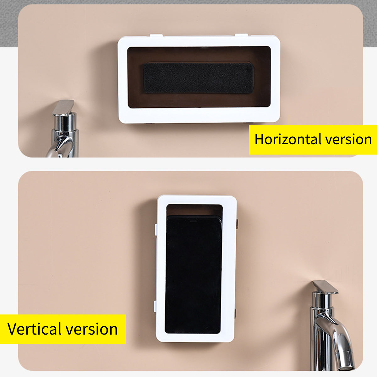 Telefoonhouder horizontaal en verticaal gemonteerd
