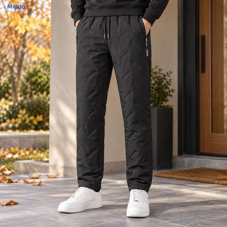 Thermoflex gevoerde winterbroek – gedragen zwart rechte pijp