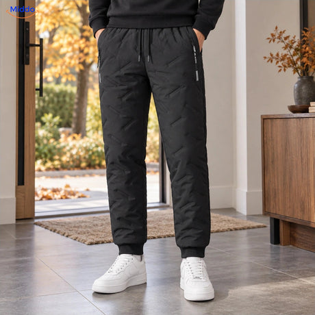 Thermoflex gevoerde winterbroek – gedragen zwart ribboord