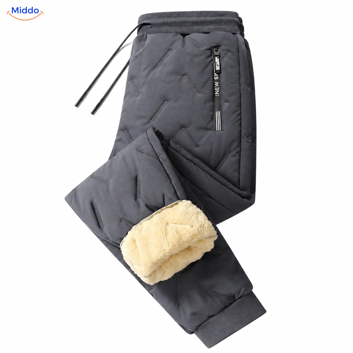 Thermoflex gevoerde winterbroek – grijs ribboord