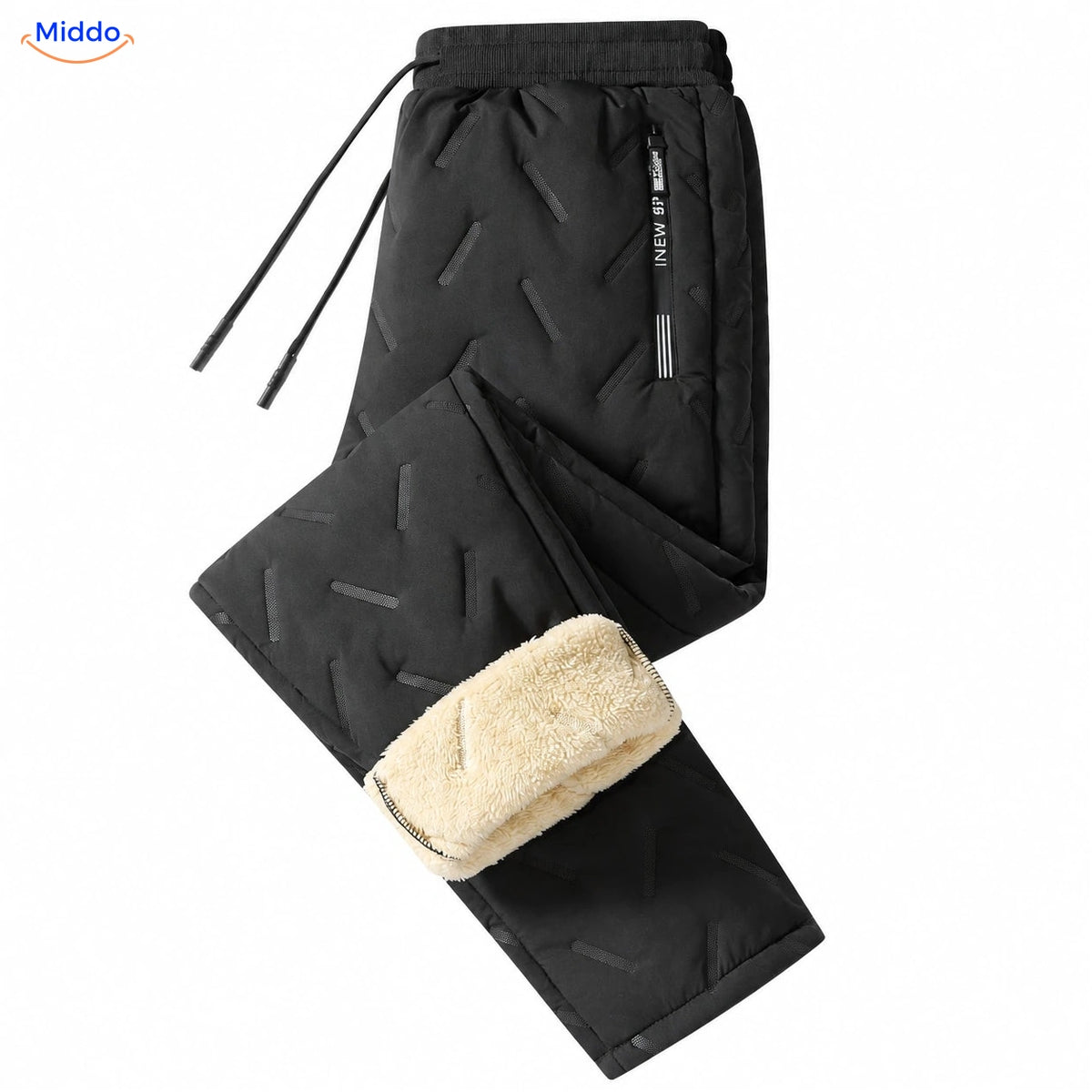 Thermoflex gevoerde winterbroek – zwart rechte pijp