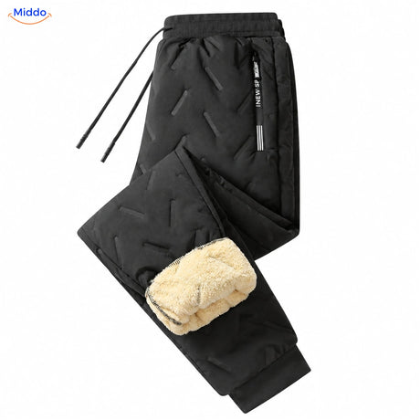 Thermoflex gevoerde winterbroek – zwart ribboord