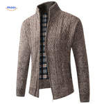 thermoknit vest gebreid gevoerd warm heren bruinzijde www.middo.nl