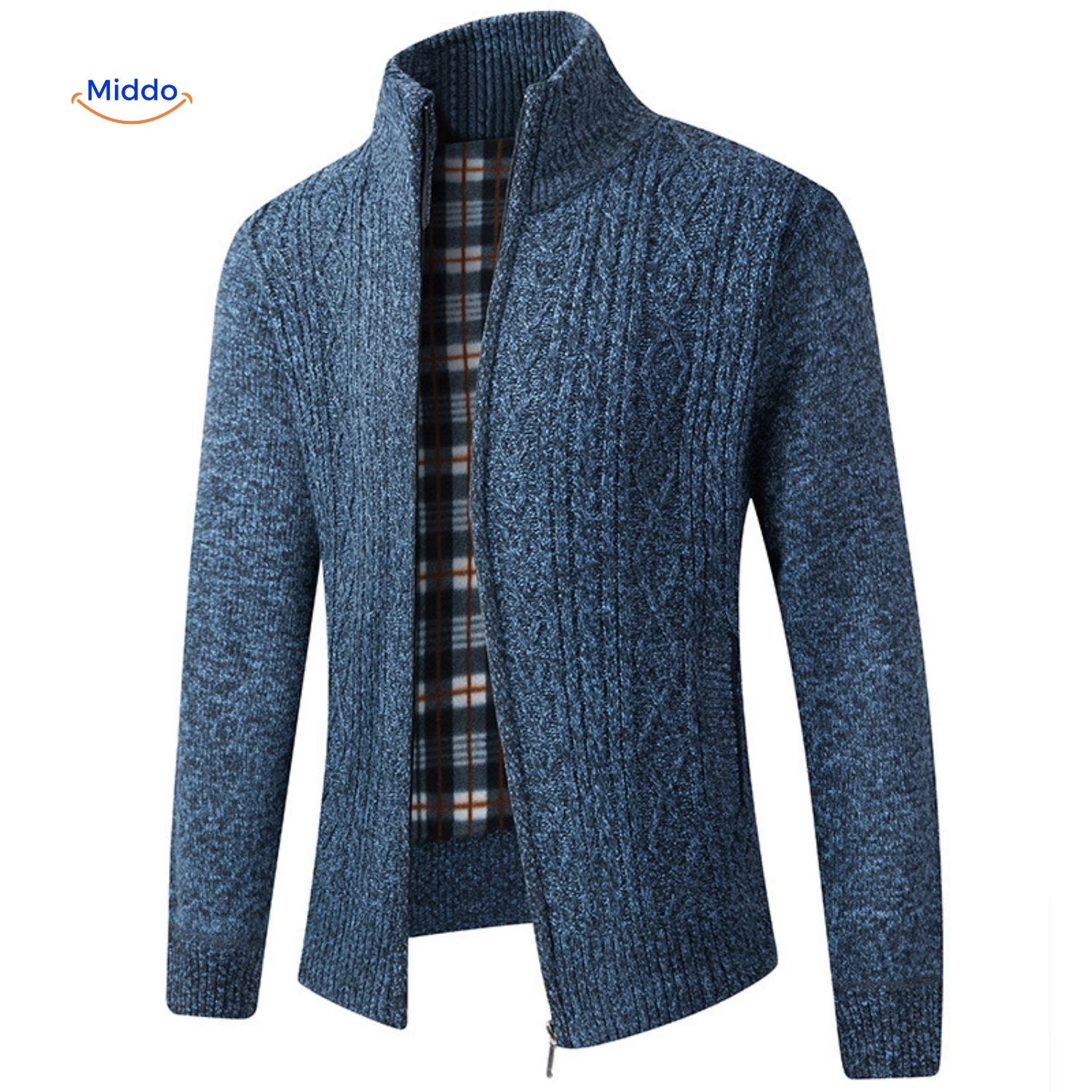 thermoknit vest gebreid gevoerd warm heren open zijkant www.middo.nl