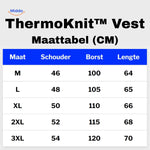 thermoknit vest gebreid vest gevoerd en warm voor heren Maattabel www.middo.nl_1
