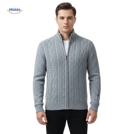 thermoknit vest heren volledige vooraanzicht grijs www.middo.nl