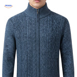 thermoknit vest heren vooraanzicht blauw dichtgeritst www.middo.nl