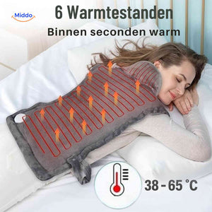 Thermowrap sjaal met zes warmtestanden van circa 38 tot 65 °C.