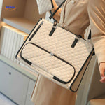 totezia tas beige met zwart draagtas met lunchtas en etui www.middo.nl