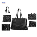 totezia tas zwart detailweergave quilted tote met accessoires www.middo.nl