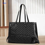 totezia tas zwart quilted shopper luxe leren look www.middo.nl