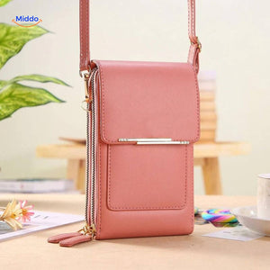 Touchscreengo Compacte Duurzame Schoudertas Roze