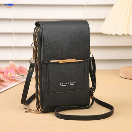 TouchScreenGo crossbody telefoontas, zwart