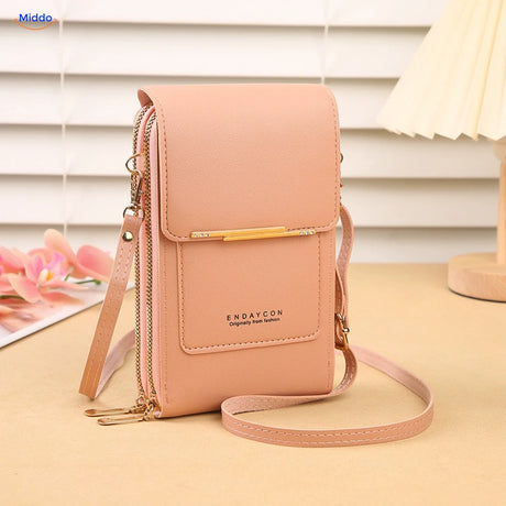 TouchScreenGo crossbody telefoontas, roze