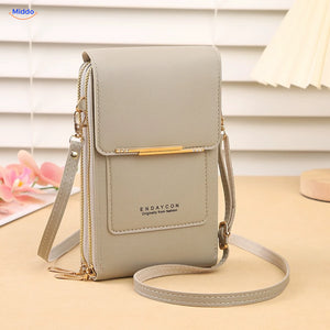 TouchScreenGo crossbody telefoontas, grijs