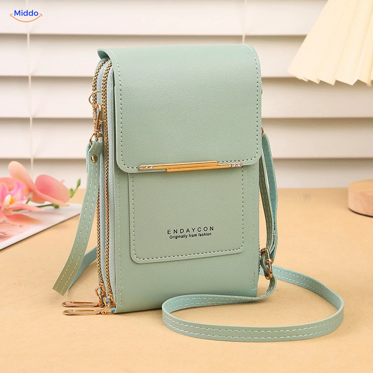 TouchScreenGo crossbody telefoontas, groen