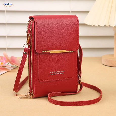 TouchScreenGo crossbody telefoontas, rood