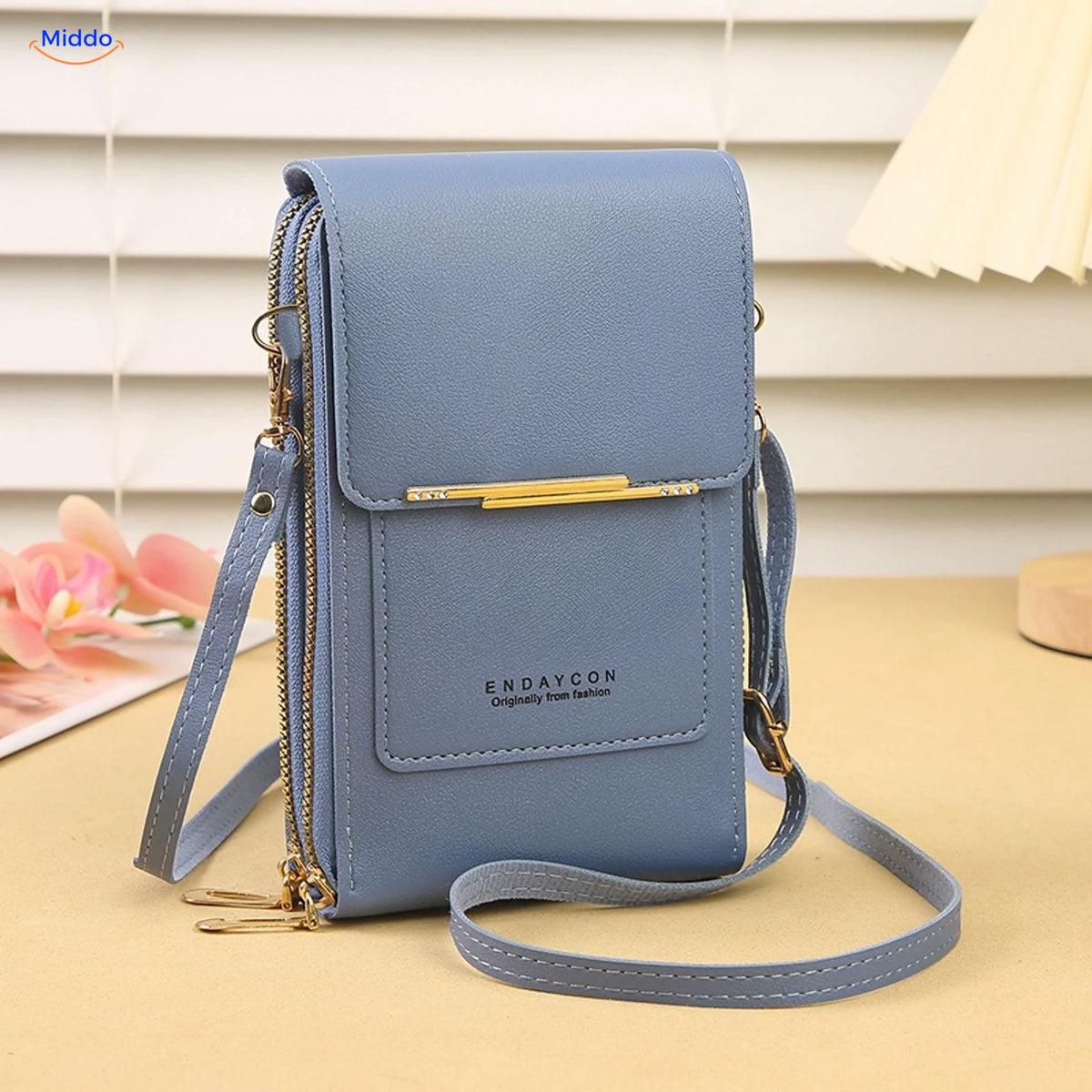 TouchScreenGo crossbody telefoontas, blauw