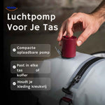 vacubag tas compacte oplaadbare luchtpomp voor reistas of koffer www.middo.nl