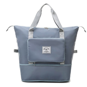 Afbeelding waarop de Beggo waterdichte en uitbreidbare tas is te zien in de kleur blauw