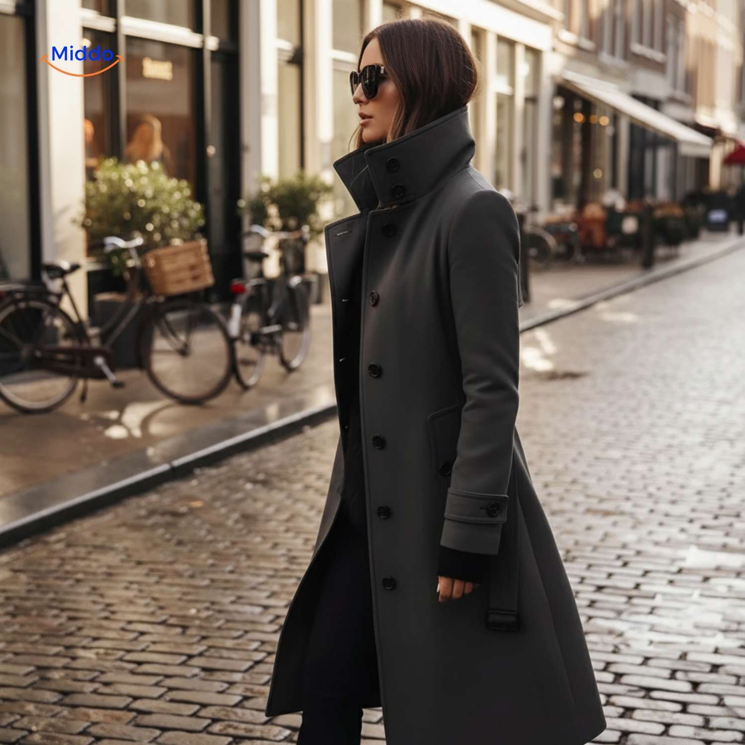 Veloura™ Mantel | Elegante jas met knoopsluiting voor dames