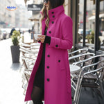 veloura mantel roze lange jas bij cafe www.middo.nl