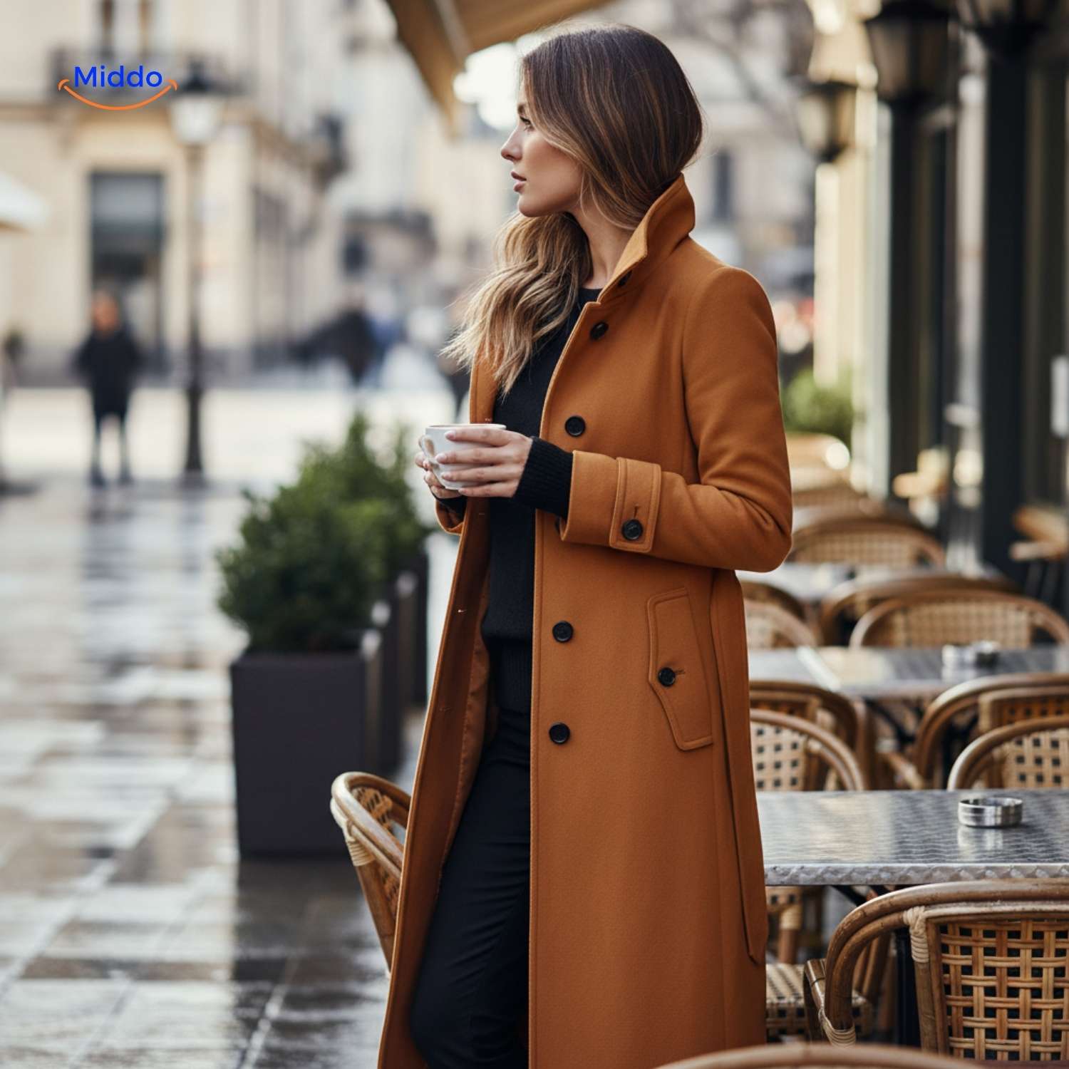 Veloura™ Mantel | Elegante jas met knoopsluiting voor dames