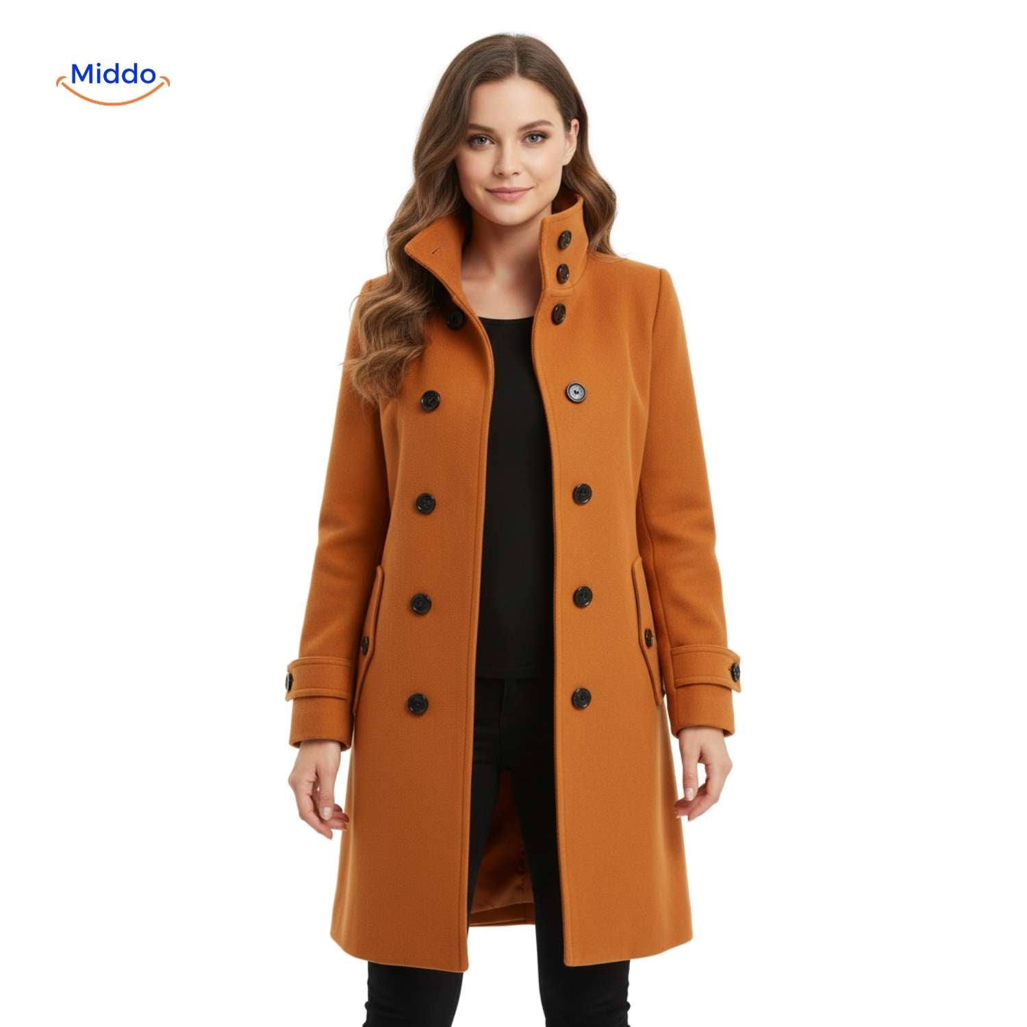 Veloura™ Mantel | Elegante jas met knoopsluiting voor dames