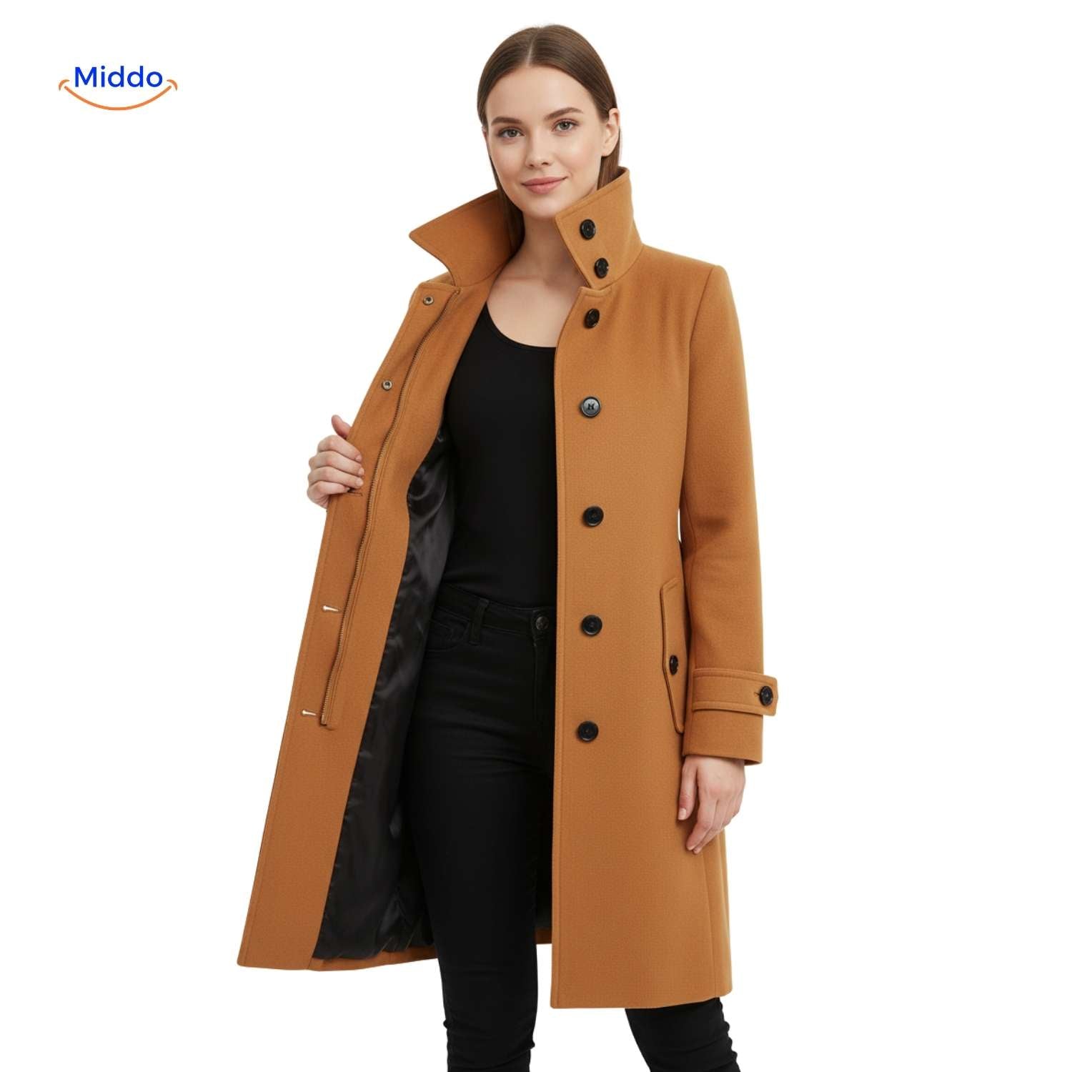 Veloura™ Mantel | Elegante jas met knoopsluiting voor dames