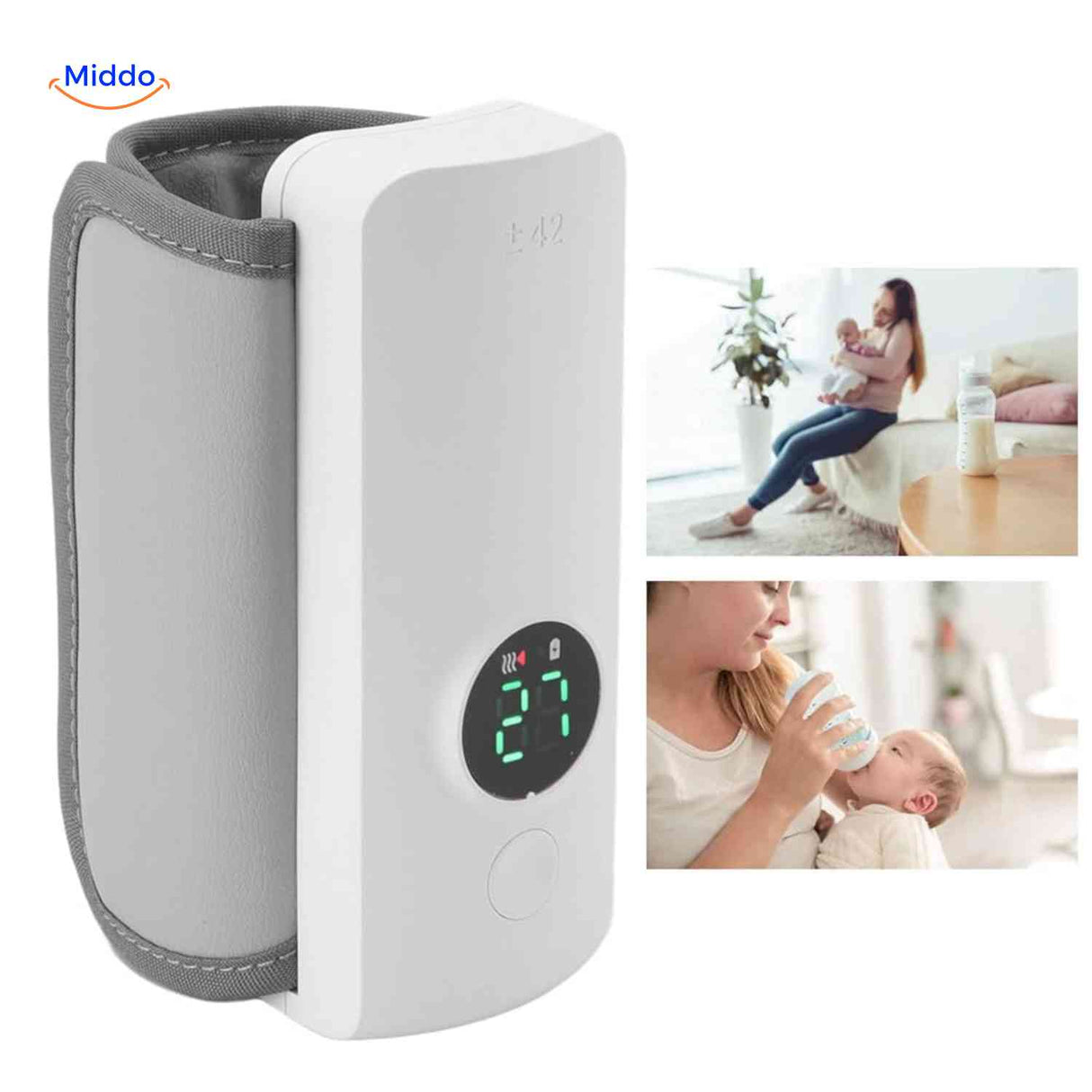 warmiboo flesverwarmer met led display en babyvoedingsmoment www.middo.nl