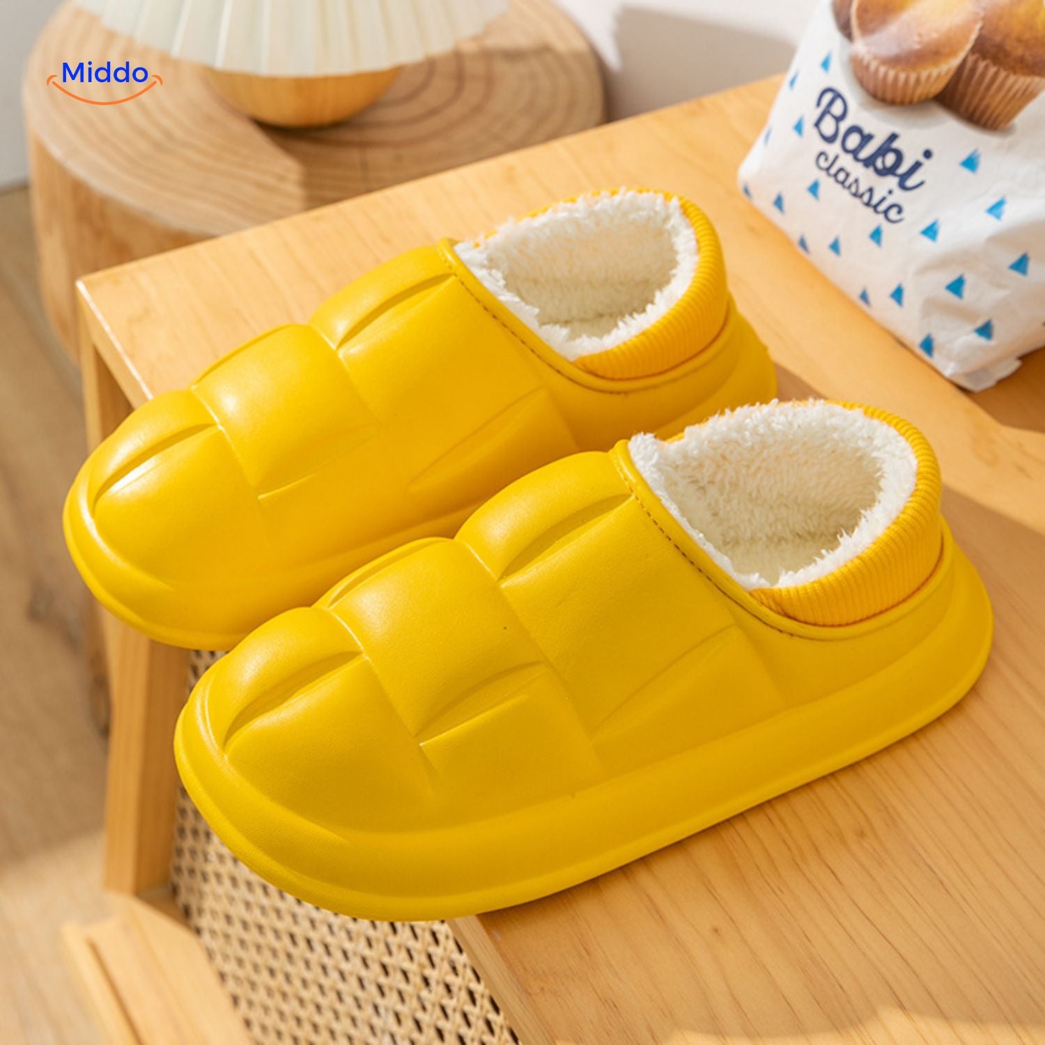 warmstep plus comfort slofjes met anti slip en velvet voering Middo