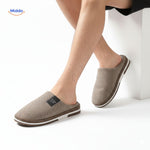 warmtique pantoffels donkergrijze huissloffen met slipvaste zool www.middo.nl