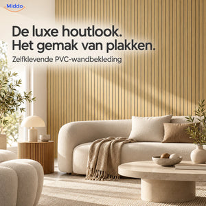 Woodline houtlook met het gemak van zelfklevende PVC-wandbekleding