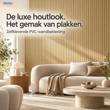 Woodline houtlook met het gemak van zelfklevende PVC-wandbekleding