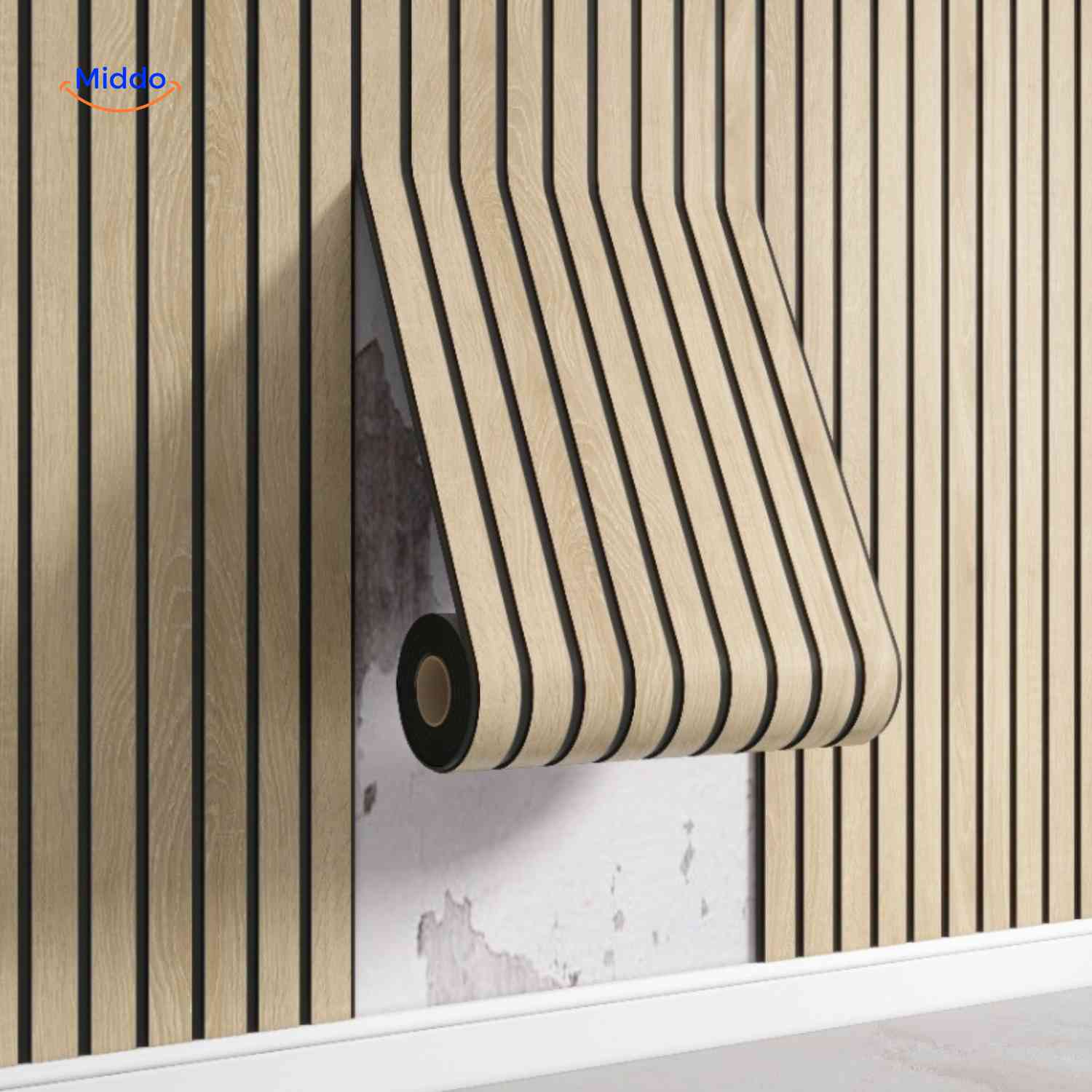 woodline wandpanelen donkerbruin houtlook rolpaneel www.middo.nl