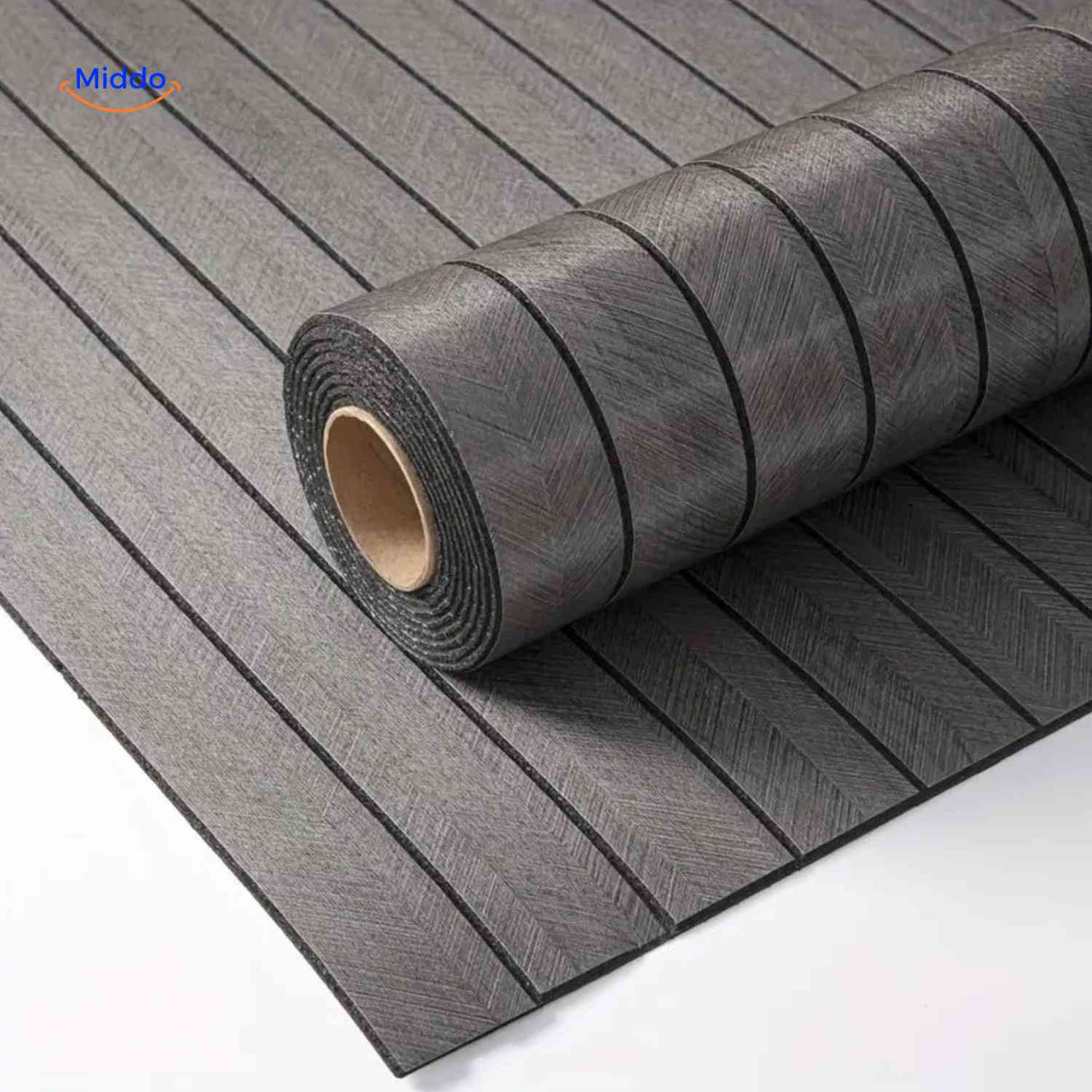 woodline wandpanelen grijs houtlook rolpaneel detail www.middo.nl