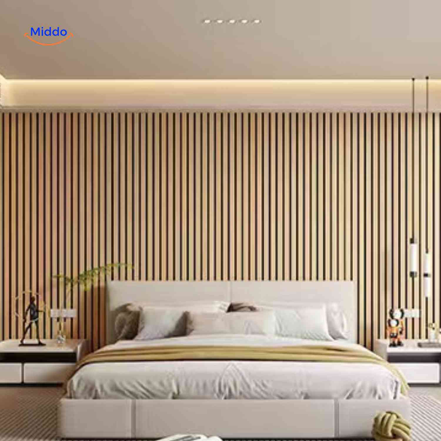 woodline wandpanelen houten lamellenwand restaurant www.middo.nl