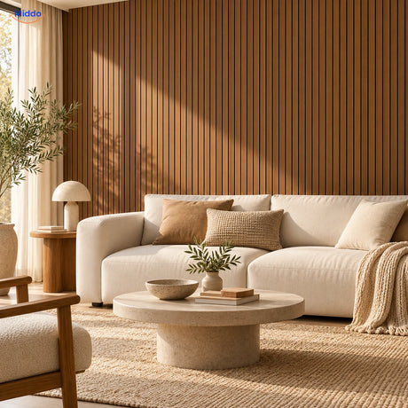 Woonkamer met Boompalm GS008 in houtlook