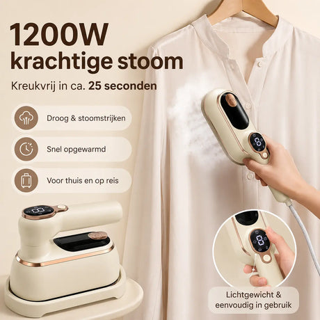 Steamova 2-in-1 stoomstrijkijzer met 1200W krachtige stoom voor kreukvrij resultaat in 25 seconden