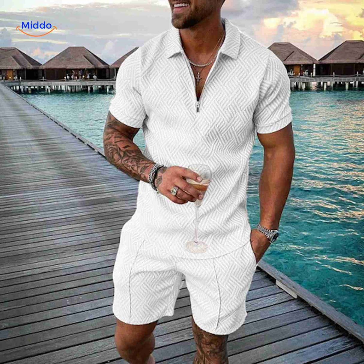 zippora set wit textuur klassieke elegante zomer herenset www.middo.nl