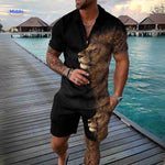 zippora set zwart leeuw print krachtige zomer 2delig outfit www.middo.nl