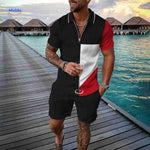 zippora set zwart wit rood contrast modern herenset met rits www.middo.nl