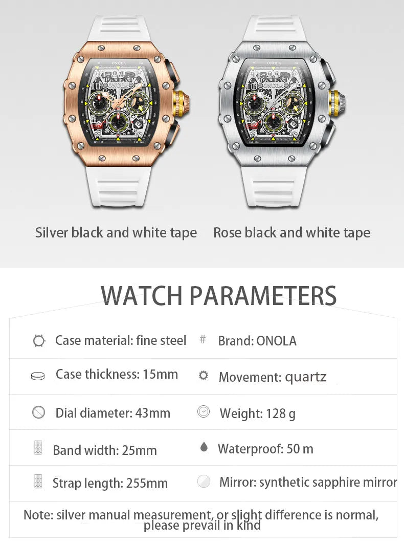 ONOLA™: Het Premium Heren Waterdichte & Multifunctionele Chronograaf Sport Horloge